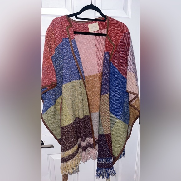Morgan Carper by ANTHROPOLOGIE tweed Poncho - Picture 7 of 7